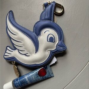 Blue and White Bird-Shaped Coin Purse